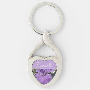 Iris Flower Flowers Purple Lavender Lilac Floral Key Ring