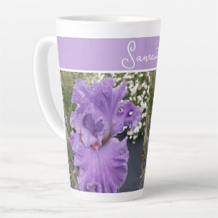 Iris Flower Flowers Purple Lavender Lilac Floral Latte Mug