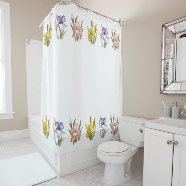 Iris Flower Garden Shower Curtain (In Situ)