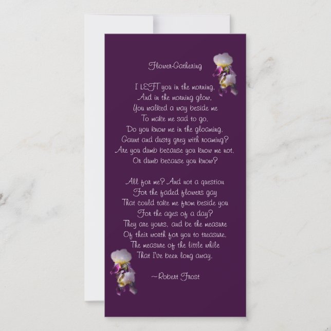 Iris Flower-Gathering Poetry Card (Front)