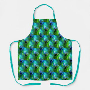 Iris Flower Nature Art Pattern  Apron