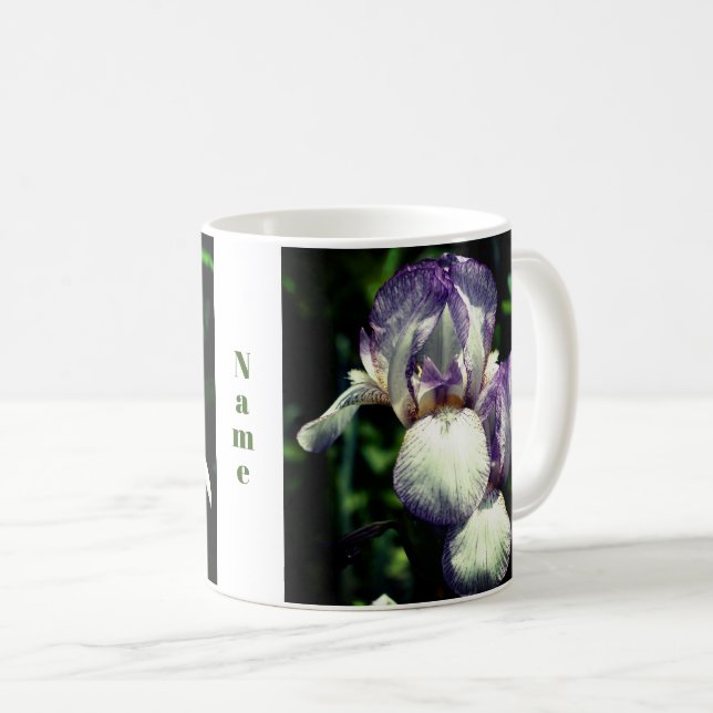 Iris Flower Pair Personalised Coffee Mug (Front Right)