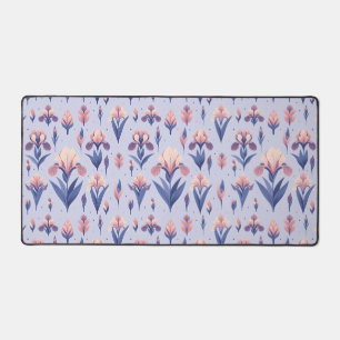 Iris Flower Pattern Desk Mat