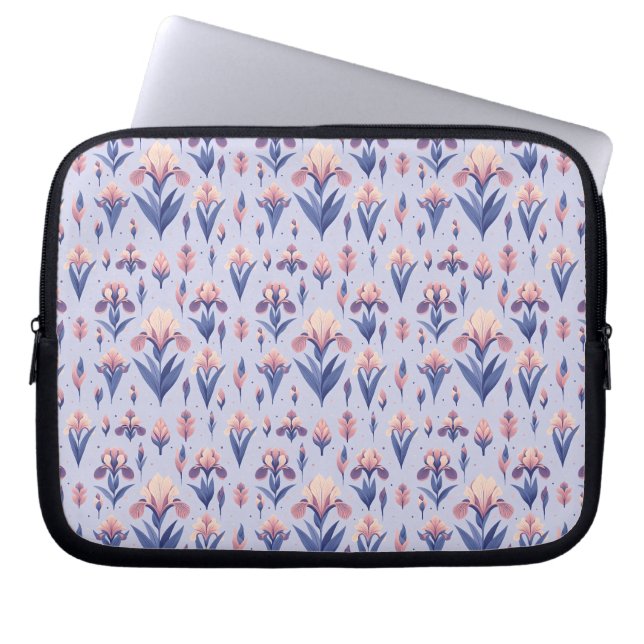 Iris Flower Pattern Laptop Sleeve (Front)