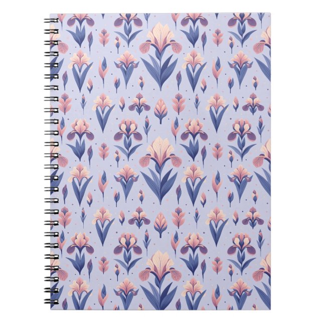 Iris Flower Pattern Notebook (Front)