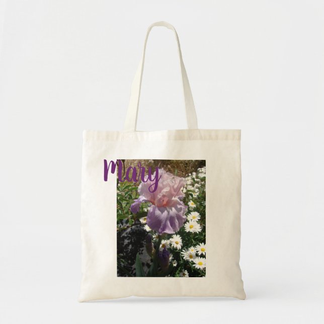 Iris Flower Purple floral Photo Tote Bag (Front)
