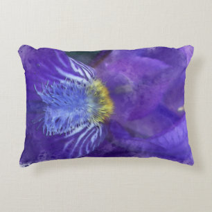 Iris Flower Purple Watercolor Decorative Cushion