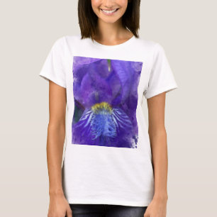 Iris Flower Purple Watercolor T-Shirt
