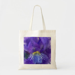Iris Flower Purple Watercolor Tote Bag
