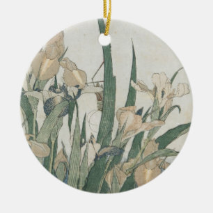 Iris Flowers and Grasshopper, c.1830-31 Ceramic Tree Decoration