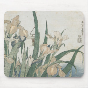 Iris Flowers and Grasshopper, c.1830-31 Mouse Mat
