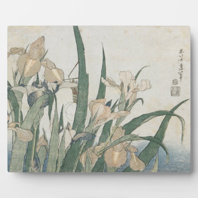 Iris Flowers and Grasshopper, c.1830-31 Plaque (Front)