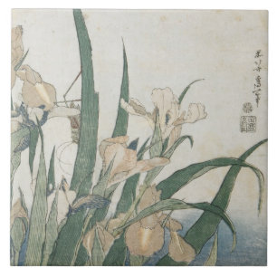 Iris Flowers and Grasshopper, c.1830-31 Tile