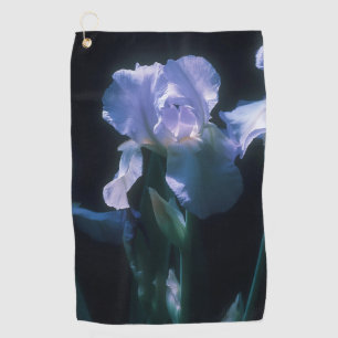 Iris Flowers at Twilight Beach Towel