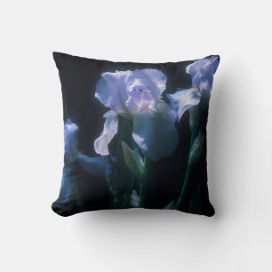 Iris Flowers at Twilight Beach Towel Cushion