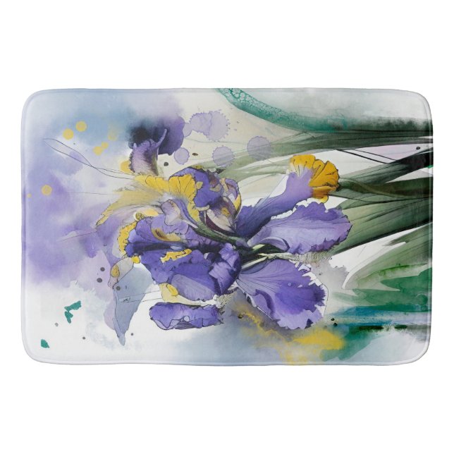 Iris flowers bath mat (Front)