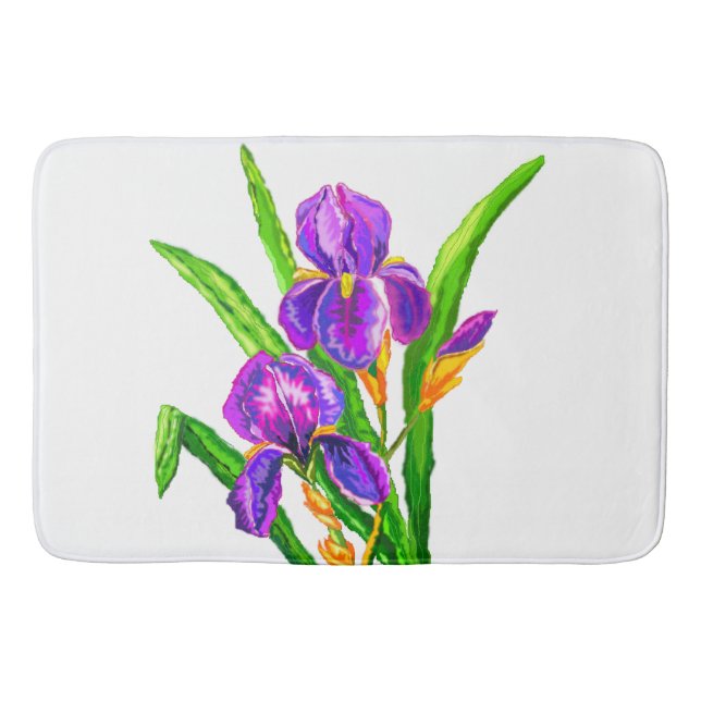Iris Flowers Bath Mat (Front)
