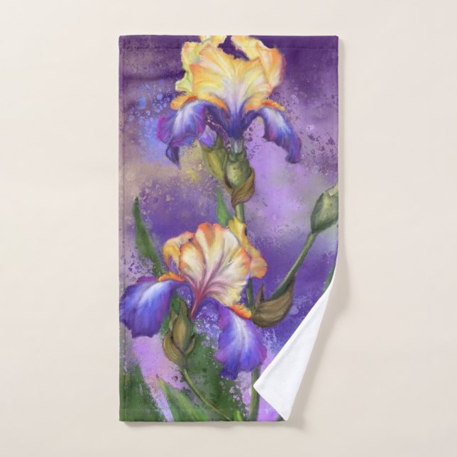 Iris Flowers Bath Towel (Hand Towel)