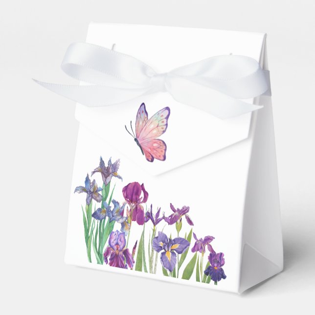 Iris flowers Birthday Party  Favour Box (Front Side)