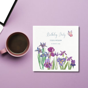Iris flowers Birthday Party Napkin