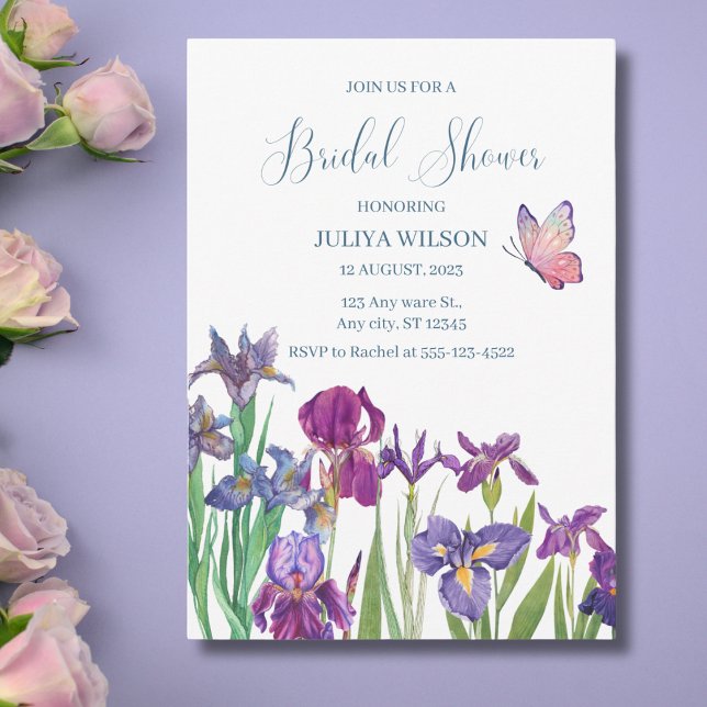 Iris flowers Bridal Shower Invitation (Creator Uploaded)