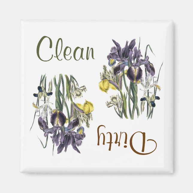 Iris Flowers Dishwasher Magnet (Front)
