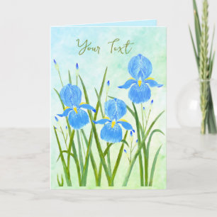 Iris Flowers Folded Greeting Card