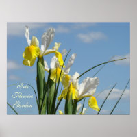 Iris Flowers Garden art prints Blue Sky Floral