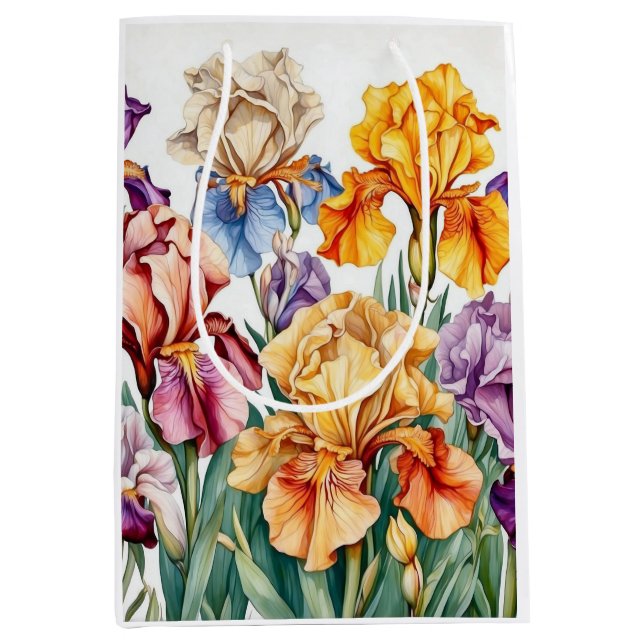 Iris flowers medium gift bag (Front)