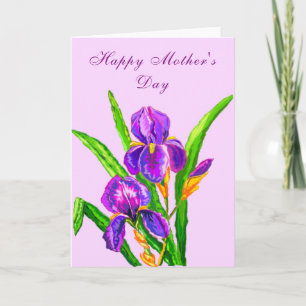 Iris Flowers Mother's Day Card