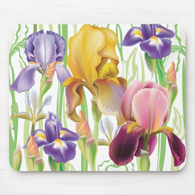 Iris Flowers Mouse Mat (Front)