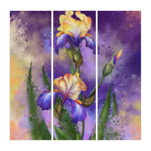 Iris Flowers Triptych