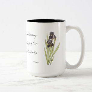 Iris Flowers Two-Tone Coffee Mug