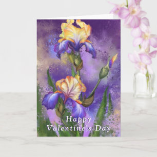 Iris Flowers Valentine's Day Card