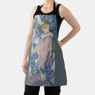 Iris (Four Flowers), Alphonse Mucha Apron