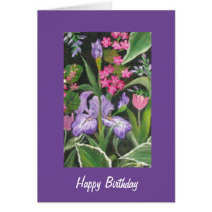Iris Garden Birthday Card