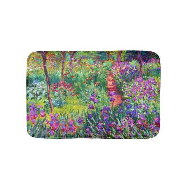 Iris Garden Claude Monet Fine Art Bath Mat (Front)