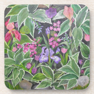 Iris garden coasters