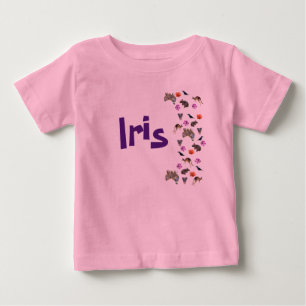 Iris, Girls Name With Australian Wildlife,  Baby T-Shirt