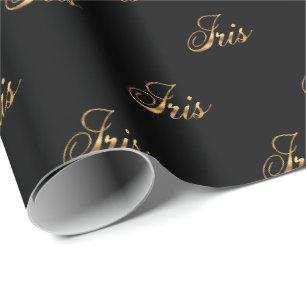 Iris gold Design Lettering Geschenkpapier Wrapping Paper