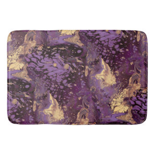 iris gold ink swirl : bath mat
