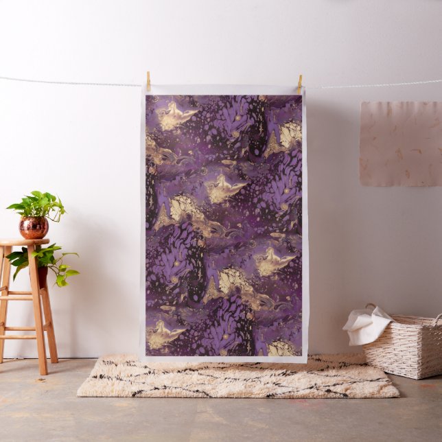 iris gold ink swirl : fabric (In Situ)