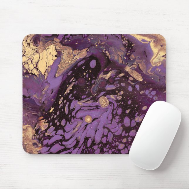 iris gold ink swirl : mouse mat (With Mouse)
