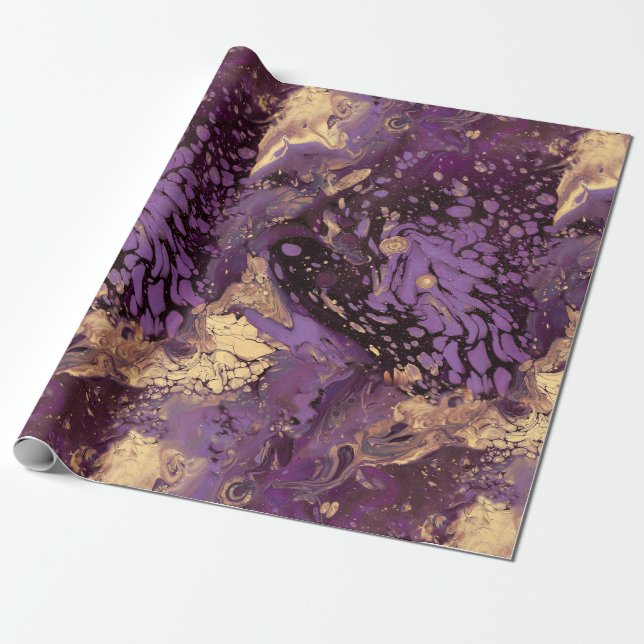 iris gold ink swirl : wrapping paper (Unrolled)