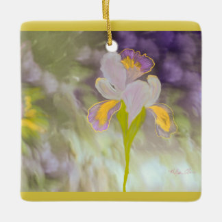 Iris Hanging Treasure (Pear Green) Ceramic Ornament