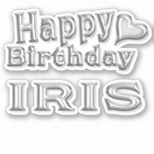Iris Happy Birthday silver Sticker