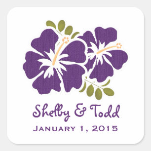 Iris Hibiscus Favour Label Stickers