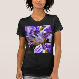 Iris In Violet Lilac and Purple Botanical Art T-Shirt