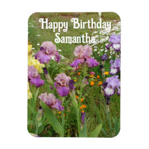Iris Irises Blue Flower flowers Floral Birthday Magnet