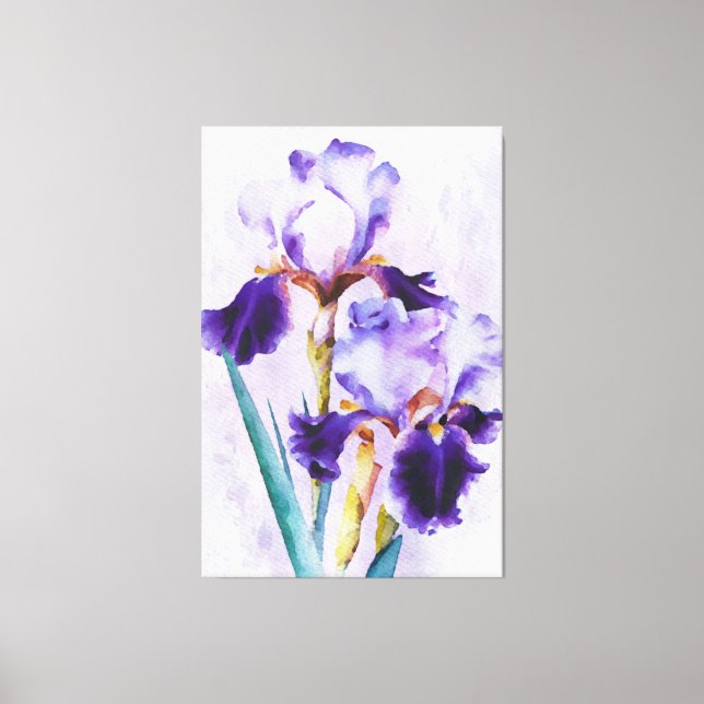 *~* Iris Irises Flower Artsy Painting AP84 Canvas Print (Front)